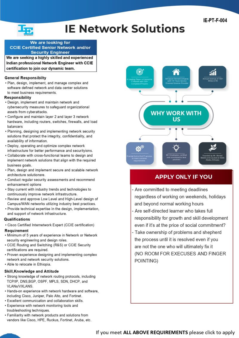 We are hiring Senior Network and/or Security Engineer with CCIE ...